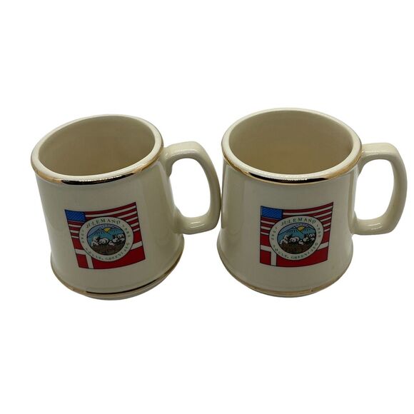 Julemand Event Coffee Mug Set of 2 Thule Air Base, Greenland 1989-1990 Vintage - Picture 2 of 10